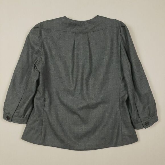 Banana Republic Blazer Jacket Women 8 Grey Wool Stretch Lined Career Business - Picture 4 of 12